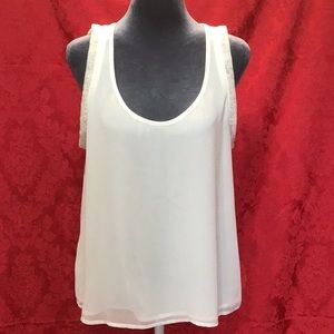 Six Degrees white beaded sleeveless top size large